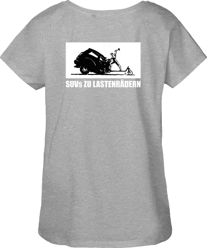 SUVs zu Lastenrädern - Rückenaufdruck