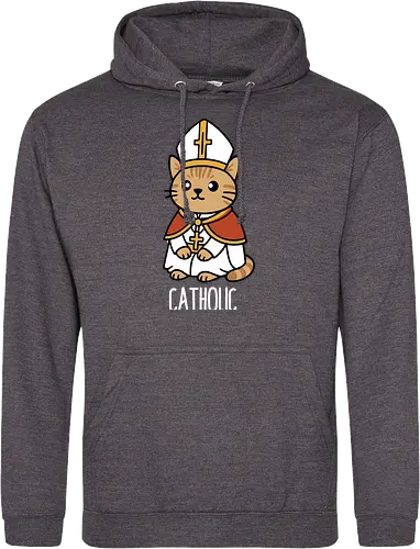 Adorable Catholic Pope Cat Cartoon 