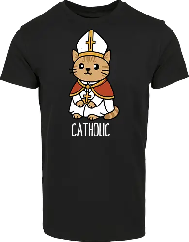 Adorable Catholic Pope Cat Cartoon 
