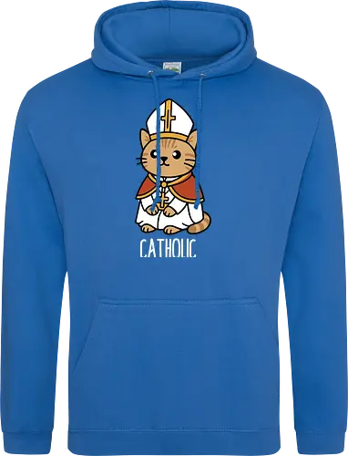 Adorable Catholic Pope Cat Cartoon 