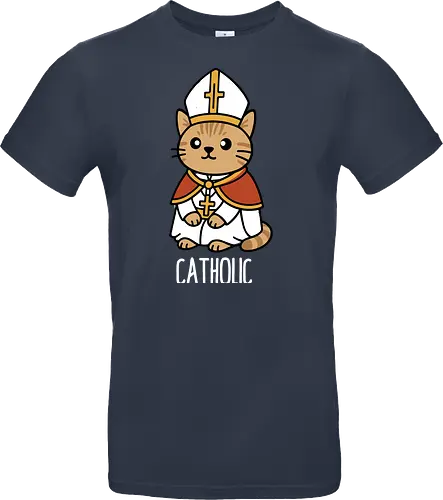Adorable Catholic Pope Cat Cartoon 