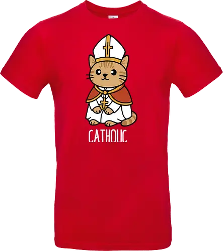 Adorable Catholic Pope Cat Cartoon 