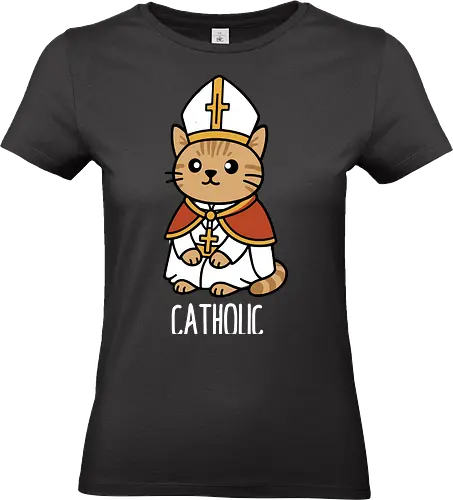 Adorable Catholic Pope Cat Cartoon 