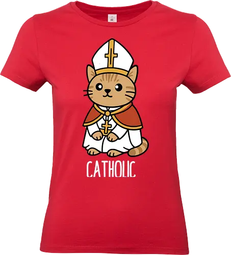 Adorable Catholic Pope Cat Cartoon 