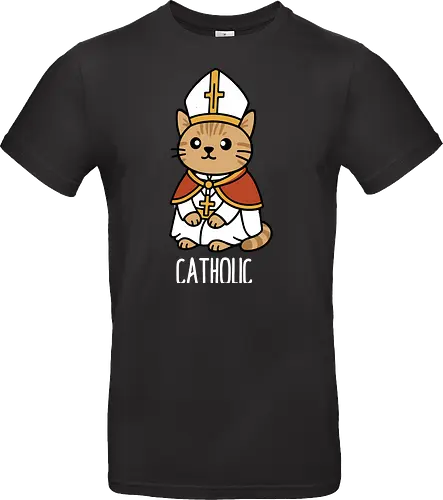 Adorable Catholic Pope Cat Cartoon 