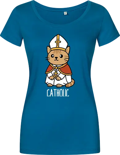 Adorable Catholic Pope Cat Cartoon 
