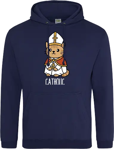 Adorable Catholic Pope Cat Cartoon 