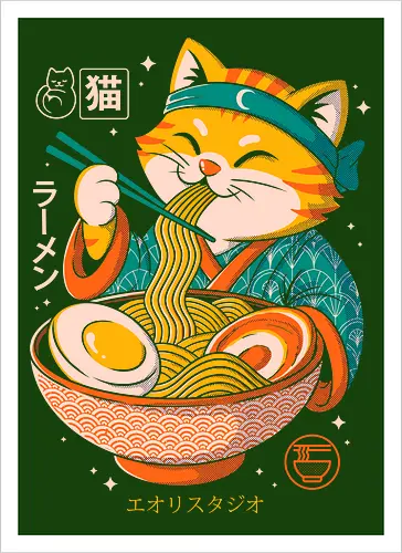 Japanese Ramen Cat