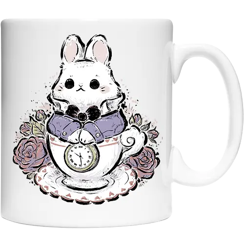 Cute White Rabbit Tea Cup