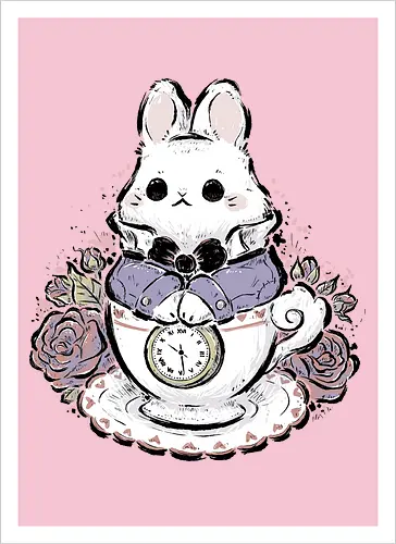 Cute White Rabbit Tea Cup