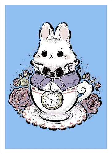 Cute White Rabbit Tea Cup