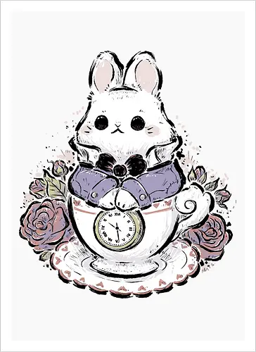 Cute White Rabbit Tea Cup
