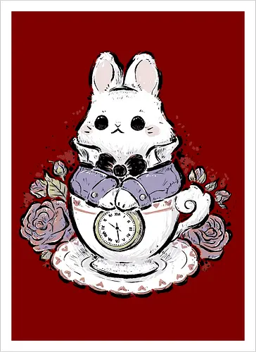Cute White Rabbit Tea Cup
