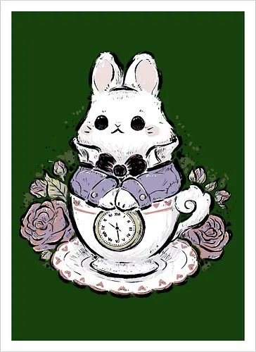 Cute White Rabbit Tea Cup