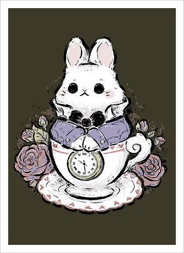 Cute White Rabbit Tea Cup
