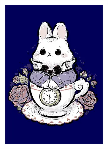 Cute White Rabbit Tea Cup