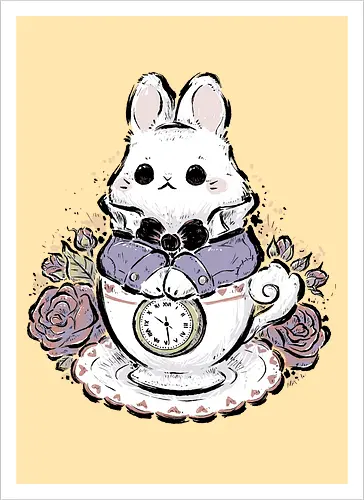 Cute White Rabbit Tea Cup