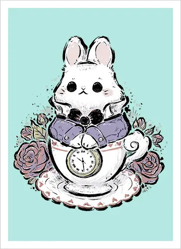 Cute White Rabbit Tea Cup