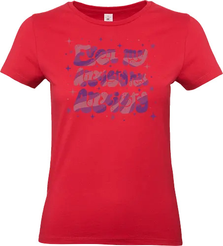 Even my Anxiety has Anxiety - anxiety, funny anxiety, funny, hilarious, sarcasm, groovy, text art, pink, purple, vintage, star, mental health, dark humor, xmorfina - Standard T-Shirt (Women)