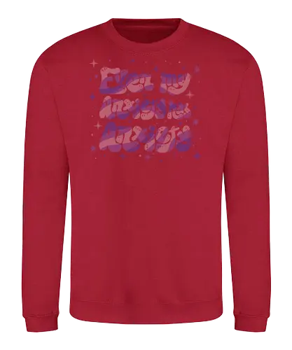 Even my Anxiety has Anxiety - anxiety, funny anxiety, funny, hilarious, sarcasm, groovy, text art, pink, purple, vintage, star, mental health, dark humor, xmorfina - Sweatshirt