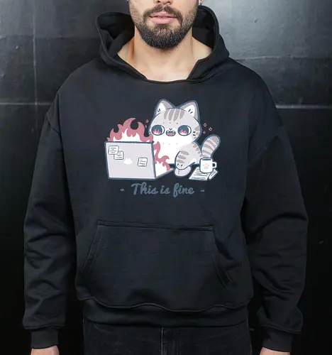 This is fine cat working