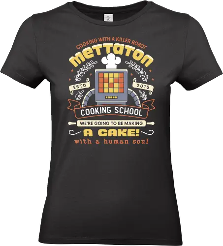 Mettaton Cooking School Crest - deltarune, muffet, sans, napstablook, indie game, video game, gaming, rpg, flowey, mettaton, gamer, papyrus, toriel, asgore, Tale - Standard T-Shirt (Women)