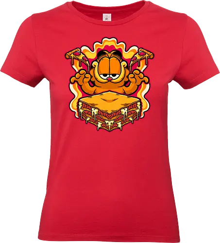 Comic Cat Trip Food - Cat, Food, Fast Food, Fast-food, Pizza, Lasagna, Pet, Comic, Movie, Tv Show, Cute, Hungry, Tripping, Psychedelic - Standard T-Shirt (Women)
