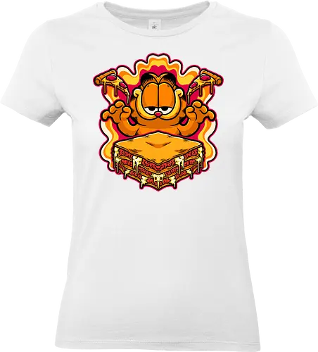 Comic Cat Trip Food - Cat, Food, Fast Food, Fast-food, Pizza, Lasagna, Pet, Comic, Movie, Tv Show, Cute, Hungry, Tripping, Psychedelic - Standard T-Shirt (Women)