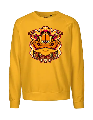 Comic Cat Trip Food - Cat, Food, Fast Food, Fast-food, Pizza, Lasagna, Pet, Comic, Movie, Tv Show, Cute, Hungry, Tripping, Psychedelic - Fairtrade Sweatshirt