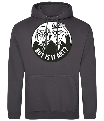 But Is It Art? - Artistic Skepticism - But Is It Art, art criticism, funny art shirt, art humor, skeptical art, art debate, black and white art, artistic design, art lover gift, museum visitor, art student, gallery goer, sarcastic art, fine art, creative expression - Standard Hoodie