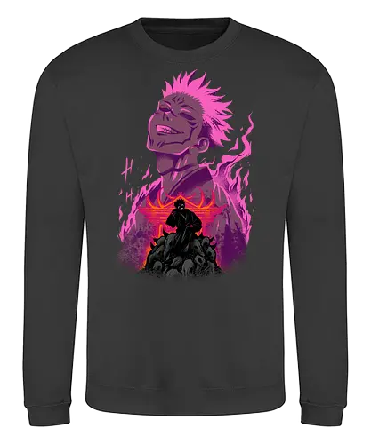 curse of evil  - anime, revenge, jujutsu, sukuna, cool, cursed, king - Sweatshirt