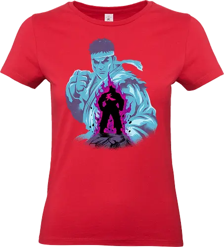 fighting the demon  - streetfighter, akuma, mbison, ryu, ken, fighter, game, 80s, cool, attack, versus - Standard T-Shirt (Women)