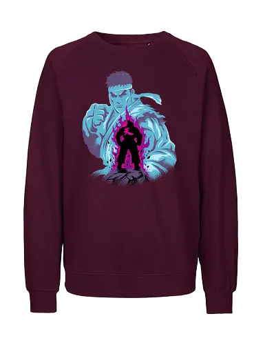 fighting the demon  - streetfighter, akuma, mbison, ryu, ken, fighter, game, 80s, cool, attack, versus - Fairtrade Sweatshirt