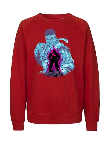 fighting the demon  - streetfighter, akuma, mbison, ryu, ken, fighter, game, 80s, cool, attack, versus - Fairtrade Sweatshirt