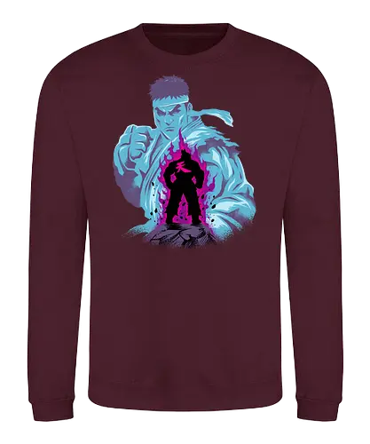 fighting the demon  - streetfighter, akuma, mbison, ryu, ken, fighter, game, 80s, cool, attack, versus - Sweatshirt