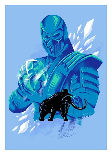 freezing age - mortalkombat, ice, freeze, subzero, scorpion, reptile, fighter, 80s, game, versus, arcade - Artprint