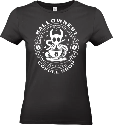 Hallownest Coffee Emblem - Bug Knight, hallownest, the knight, hollow, knight, hornet, indie game, shade, gamer, gaming, video game, silksong, coffee, pale king, grub - Standard T-Shirt (Women)