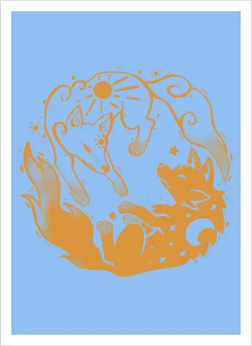 Sun and Moon Golden Wolves