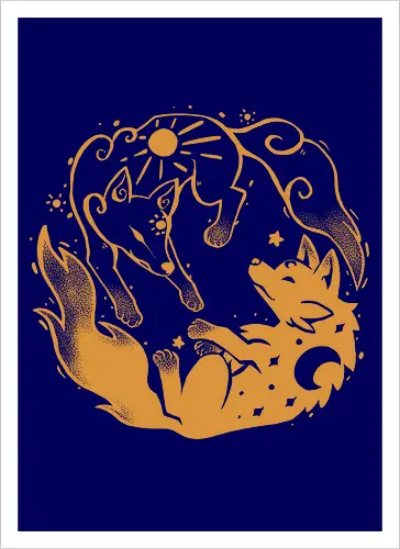 Sun and Moon Golden Wolves