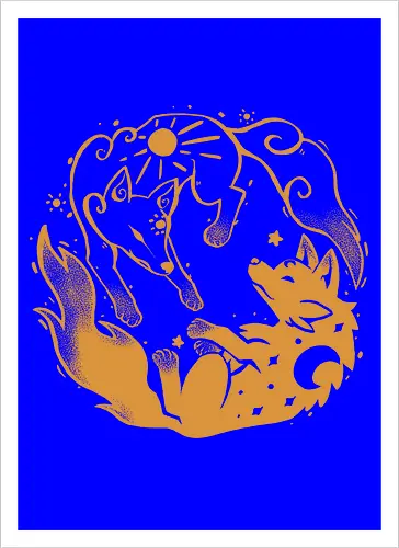 Sun and Moon Golden Wolves