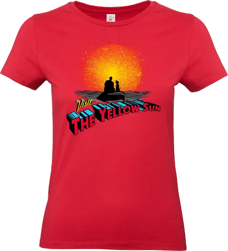 Visit The Yellow Sun - superman, superdog, super dog, super man, super, hero, clark kent, david corenswet, kal el, symbol, superheroes, original superhero, yellow sun, dog - Standard T-Shirt (Women)