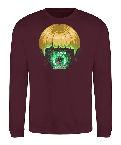 Guy Lantern - guy Gardner, bowl cut, funny, nathan fillion, super, man, green - Sweatshirt