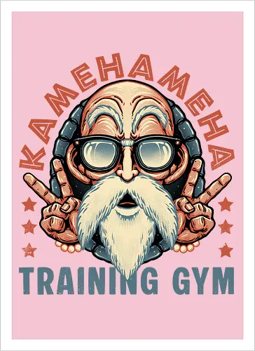 Kame Training Gym - Anime, Japan, adventure, animation, animated, cartoons, fitness, gym - Artprint