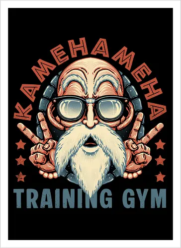 Kame Training Gym - Anime, Japan, adventure, animation, animated, cartoons, fitness, gym - Artprint