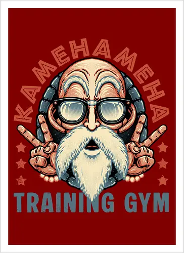 Kame Training Gym - Anime, Japan, adventure, animation, animated, cartoons, fitness, gym - Artprint