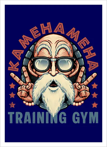Kame Training Gym - Anime, Japan, adventure, animation, animated, cartoons, fitness, gym - Artprint