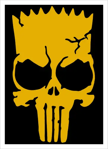 Bart Simpson Skull Superhero Mashup