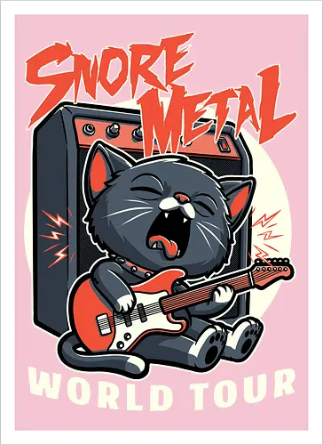 Sleep Rock and Roll Cat