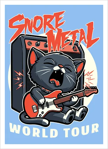 Sleep Rock and Roll Cat