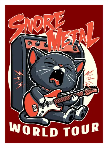 Sleep Rock and Roll Cat